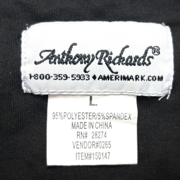 Anthony Richards Top Womens Large Black Stretch 3/4 Sleeve Blouse 38 in Chest - Picture 11 of 12